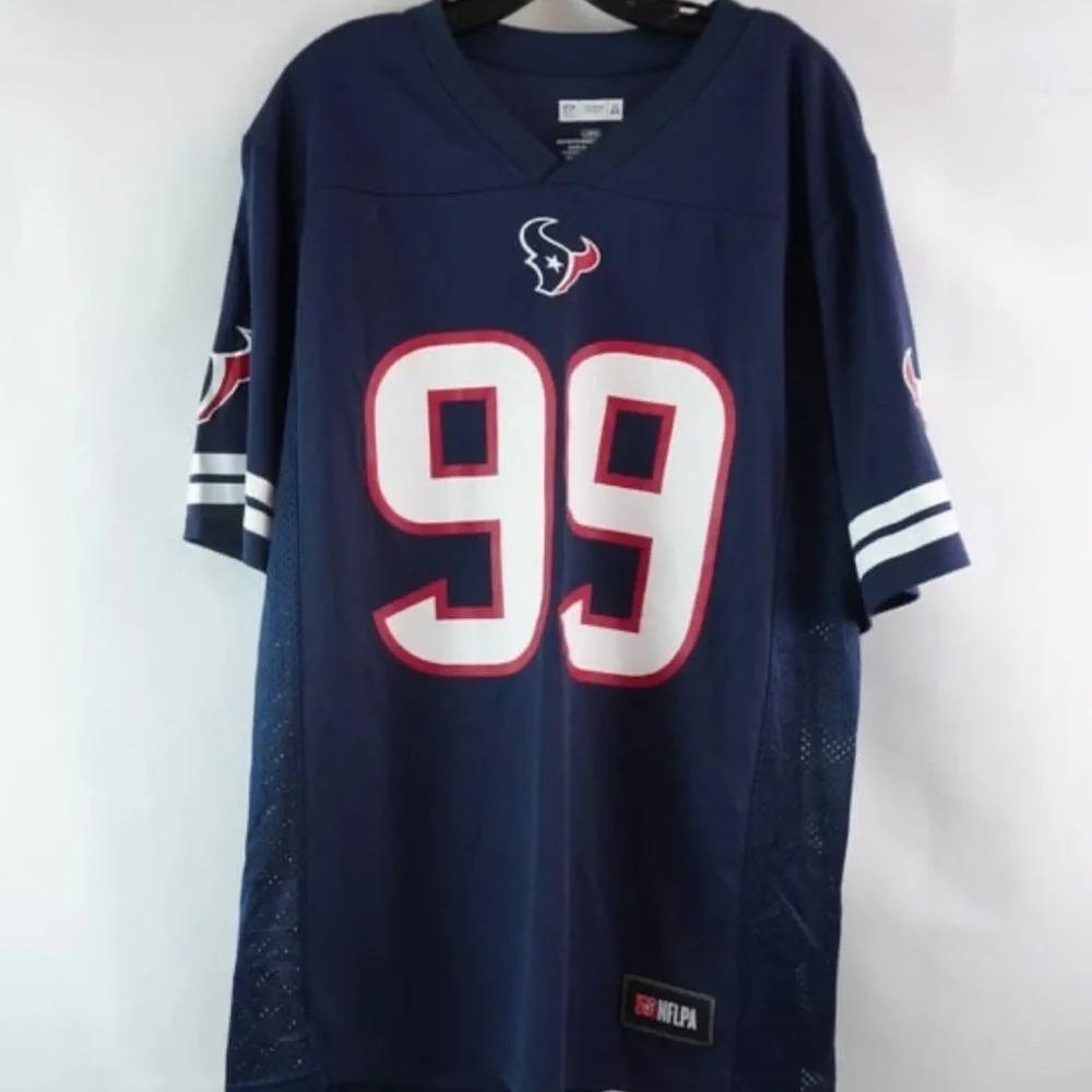 [NFL] Houston Texans #99 JJ Watt Navy Blue Football Jersey Men's Size Large - Picture 4 of 6